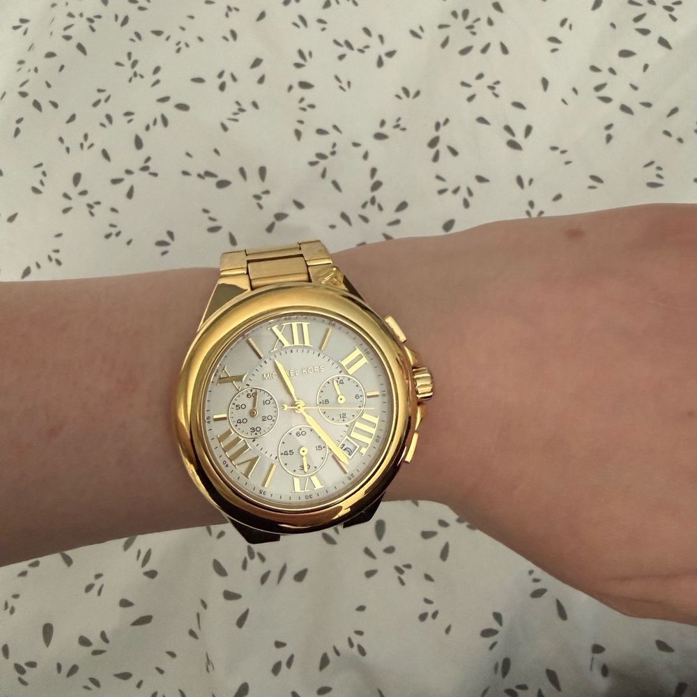 Michael Kors Gold and Silver-Tone Chronograph Bracelet Watch